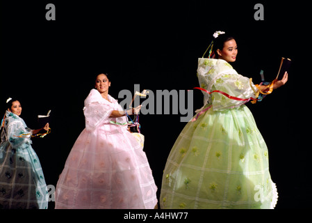 Un groupe de danse de l'îles des Philippines performing on stage Banque D'Images