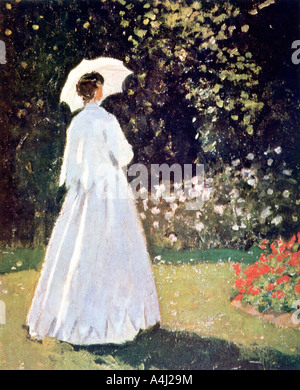 'La femme dans le jardin, Sainte Adresse', détail, 1867. Artiste : Claude Monet Banque D'Images