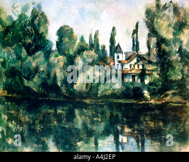 "Les bords de Marne, Villa sur la rive d'un fleuve", c1888. Artiste : Paul Cezanne Banque D'Images