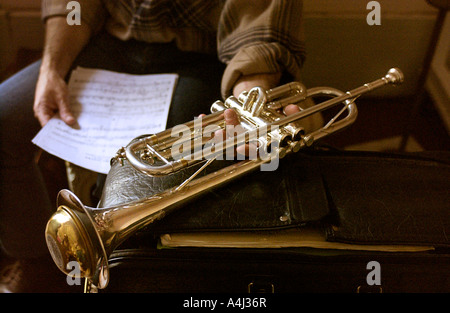 La trompette avec sourdine, close-up Photo Stock - Alamy