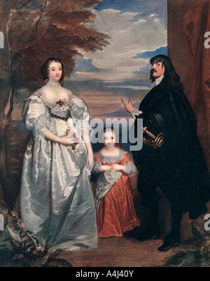 'Le Comte et la Comtesse de Derby et de l'enfant", 1632-1641 (1910).Artiste : Anthony Van Dyck Banque D'Images