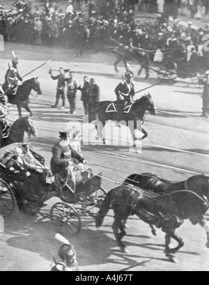 Le Tsar Nicolas II lors de la visite du président français, 92100 St Petersburg, Russie, 21 juillet 1914. Créateur : Inconnu. Banque D'Images