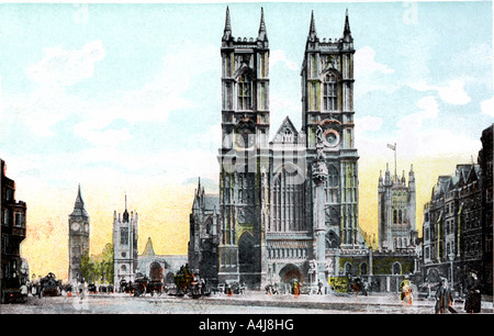 L'Abbaye de Westminster et Big Ben, Londres, 20e siècle. Artiste : Inconnu Banque D'Images