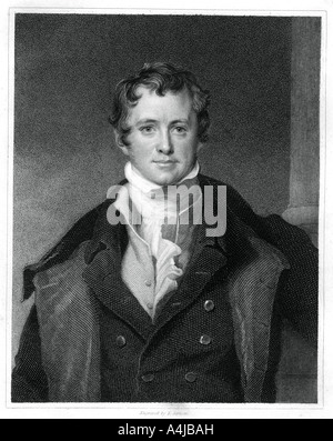 Humphry Davy, chimiste anglais, (1833).Artiste : E Scriven Banque D'Images