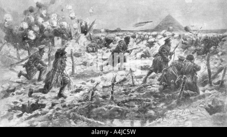 Une attaque britannique à l'aide de la baïonnette et à la grenade, Neuve-Chapelle, France, 10 mars 1915, (1926). Organisateur : Frederick Villiers. Banque D'Images