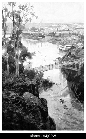 Launceston, du pont de la cataracte, Tasmanie, Australie, 1886. Artiste : Inconnu Banque D'Images