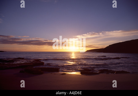 Coucher du soleil à baie isolée, West Bay NP Flinders Chase Kangaroo Island Australie du Sud Banque D'Images