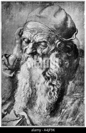 'Tête de vieil homme', fin 15ème-début du 16e siècle, (1912).Artiste : Albrecht Dürer Banque D'Images