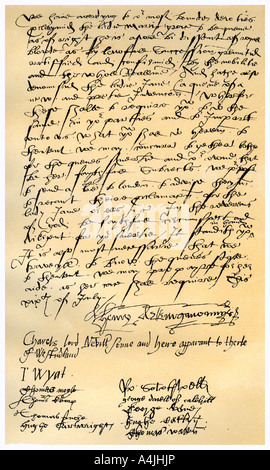 Lettre de Henry Neville et d'autres, 19 juillet 1553.Artiste : Henry Neville, comte de Westmorland Banque D'Images