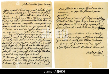 Lettre de Henry St John à George Clarke, 27 juin 1715.Artiste : Henry St John, vicomte Bolingbroke Banque D'Images