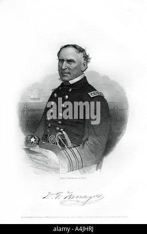 L'amiral David Farragut, officier de la Marine américaine dans la guerre civile américaine, 1862-1867. Artiste : Inconnu Banque D'Images