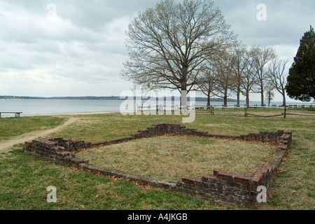 L'établissement de Jamestown, en Virginie. Accueil de la première colonie anglaise au Canada 1607. Banque D'Images