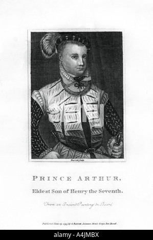 Le prince Arthur, Prince de Galles, fils aîné d'Henri VII, (1795).Artiste : Barrett Banque D'Images