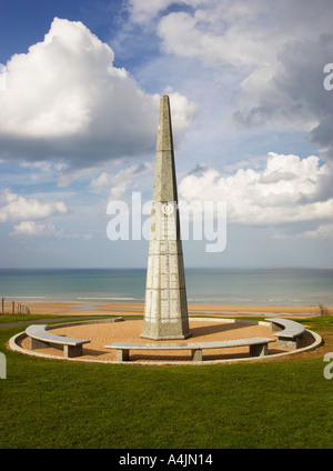 US Army 1st Infantry monument situé à Colleville sur Mer Normandie France Banque D'Images