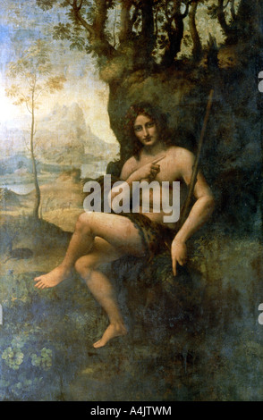 'Jean Baptiste, avec les attributs de Bacchus', 1513-1516. Artiste : Leonardo da Vinci Banque D'Images