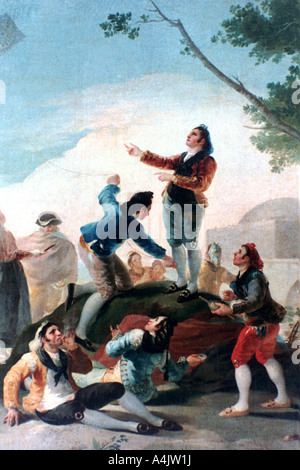 "La Cometa', (le cerf-volant), 1778. Artiste : Francisco Goya Banque D'Images