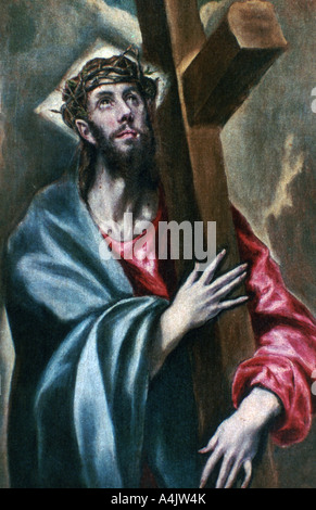 "Christ Amplexicaule la croix', 1600-1610. Artiste : El Greco Banque D'Images