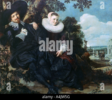 'Marié Couple dans un jardin", c1622. Artiste : Frans Hals Banque D'Images