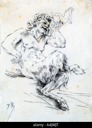 "La faune", c1850-1898. Artiste : Félicien Joseph Victor Rops Banque D'Images