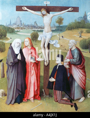 'Le Christ sur la croix avec les donateurs et les Saints', c1480-1516. Artiste : Jérôme Bosch Banque D'Images