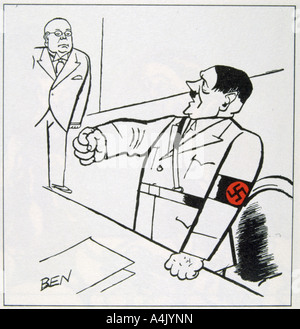 Une caricature d'Adolf Hitler, 1936. Artiste : Ben Banque D'Images
