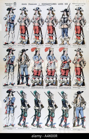 L'armée française ; mousquetaires de Louis XIII, 17e siècle (19ème siècle). Artiste : Inconnu Banque D'Images