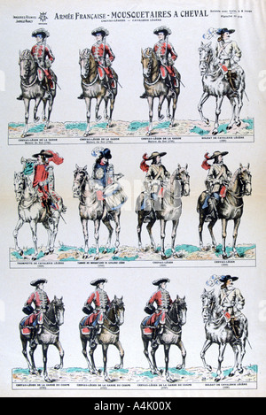 L'armée française ; mounted mousquetaires, xviiie siècle (19e siècle). Artiste : Inconnu Banque D'Images