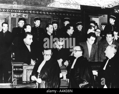 Procès des membres français de la Gestapo, Paris, 1-12 décembre 1944. Artiste : Inconnu Banque D'Images