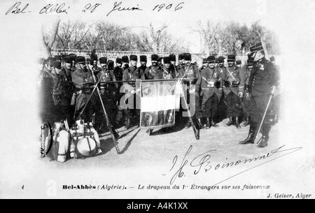 1er régiment de la Légion étrangère française, Sidi Bel Abbes, Algérie, 1906. Artiste : J Geiser Banque D'Images