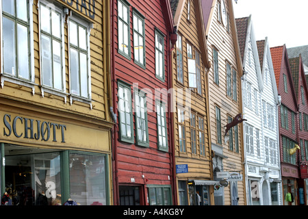 Shop fronts à Bergen en Norvège. Banque D'Images