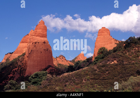 Las Médulas ancien site minier d'or province de León Espagne Banque D'Images