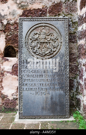 Old Dutch tombe dans les ruines de Saint Paul s'Église Malacca Banque D'Images