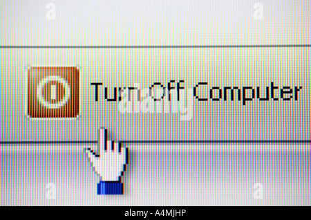 Affichage du programme d'ordinateur pour arrêter l'ordinateur. Banque D'Images