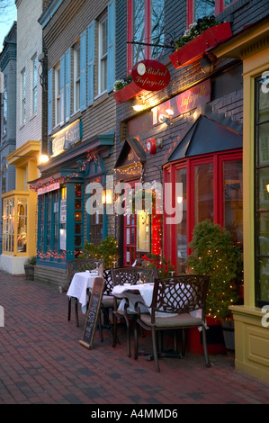 Restaurants sur King Street dans la vieille ville d'Alexandria Virginia USA Banque D'Images