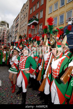 Les danseurs du carnaval de Cologne, en Allemagne. Banque D'Images