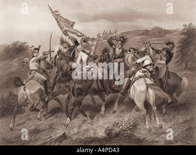 Bataille de Cowpens pendant guerre d'Indépendance américaine, 1781. Banque D'Images