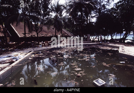 Ville de plage de Phuket après le tsunami destruction Banque D'Images