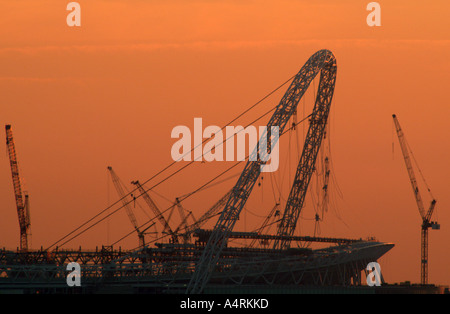 Vue de Dollis Hill de la construction du nouveau stade de Wembley Banque D'Images