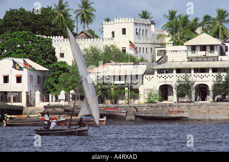 Au bord de l'île de Lamu Lamu Kenya coast East Africa Banque D'Images