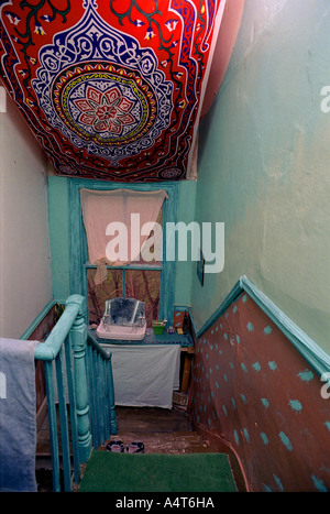 Décorées dans d'escalier inhabituellement maison squatté