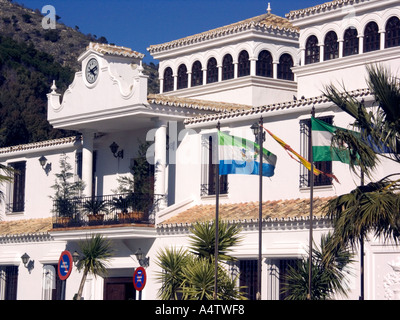 Hôtel de ville et de l'horloge, Mijas Pueblo, Andalousie, Espagne, Europe, mairie ayuntamiento municipal building réveil gouvernement local Banque D'Images