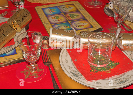 Un set de table pour le dîner de Noël Banque D'Images