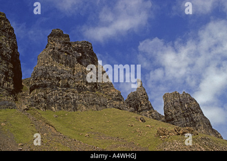 La Trotternish Quiraing,, île de Skye, Écosse, Hébrides intérieures, le Royaume-Uni, l'Europe. Banque D'Images