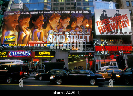 Theatre district, 42e Rue, Manhattan, New York, United States, Amérique du Nord Banque D'Images