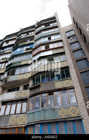 Bloc d'appartements à Kiev, Ukraine Banque D'Images