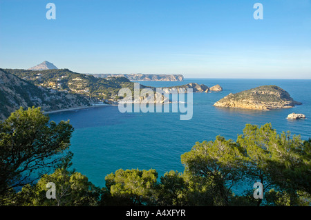 View point Punte del Cap Negre, Xabia, Javea, Costa Blanca, Espagne Banque D'Images