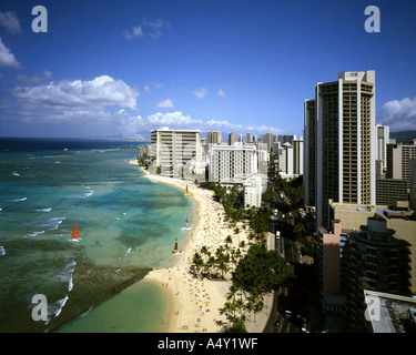 États-unis hawaii Waikiki beach sur Oahu Banque D'Images