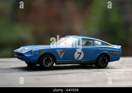 Début 1980 s Scalextric Vintage Rare voiture Datsun 260Z C 53 Bleu Voiture Banque D'Images