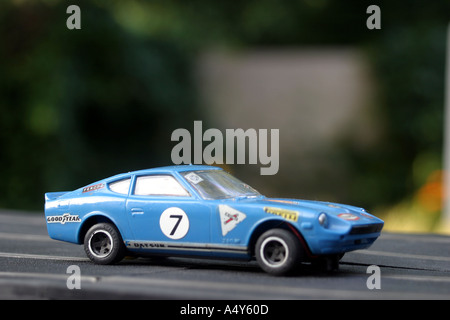 Début 1980 s Scalextric Vintage Rare voiture Datsun 260Z C 53 Bleu Voiture Banque D'Images