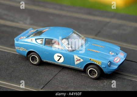 Début 1980 s Scalextric Vintage Rare voiture Datsun 260Z C 53 Bleu Voiture Banque D'Images